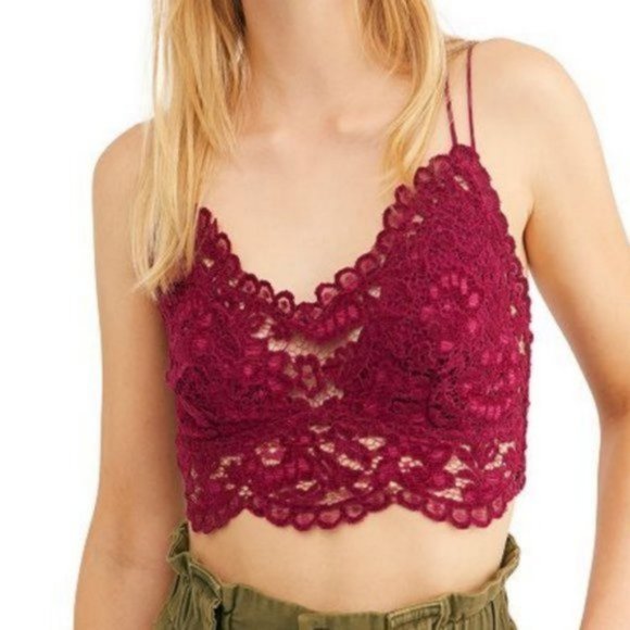 Free People Other - Free People Celine Velvet Bralette Mulberry S NWT